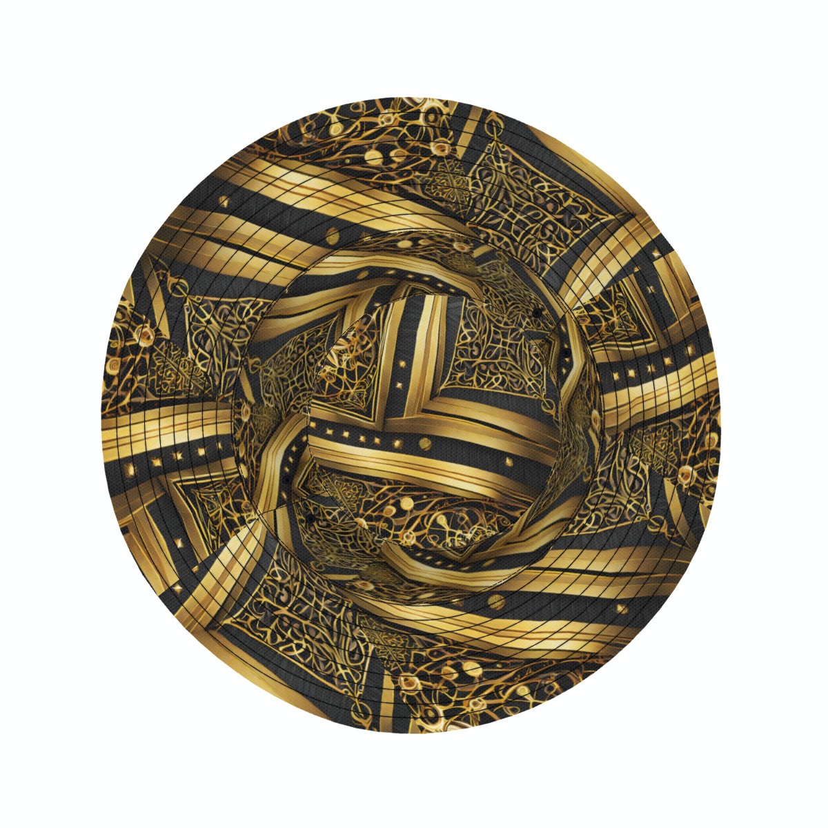 Abstract Gold Black Double-Sided Unisex Polyester Bucket Hat