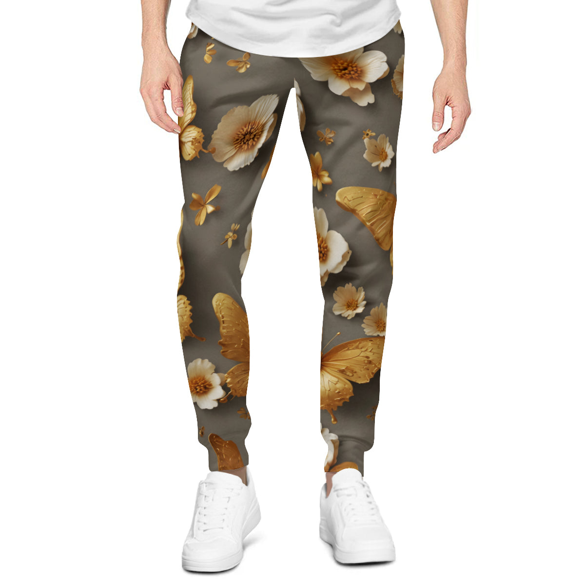 Little Golden Butterflies Men's Adult Hoodie Set (Double-Layer Hood) | Health Fabric