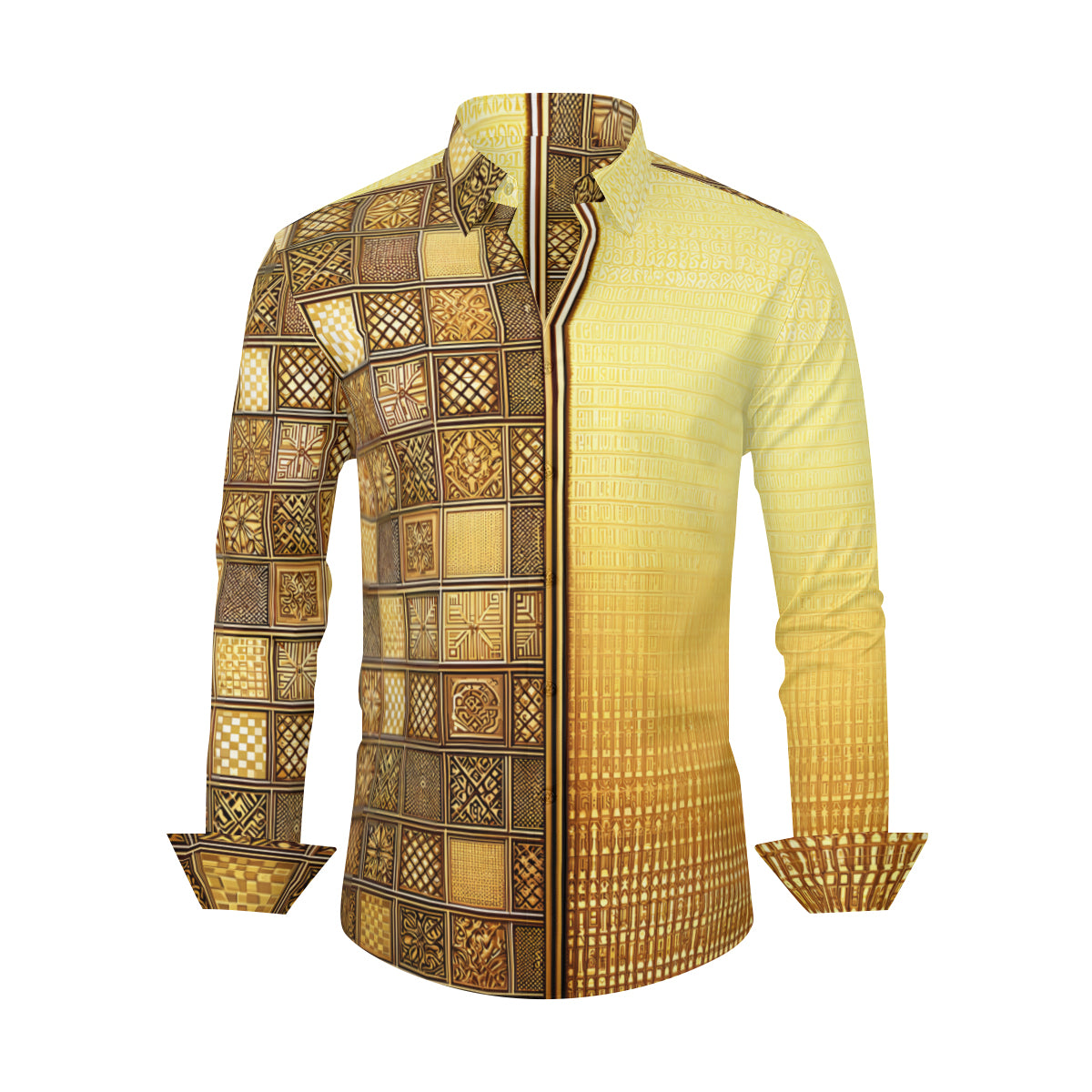 Golden Long Sleeves Men's Shirt