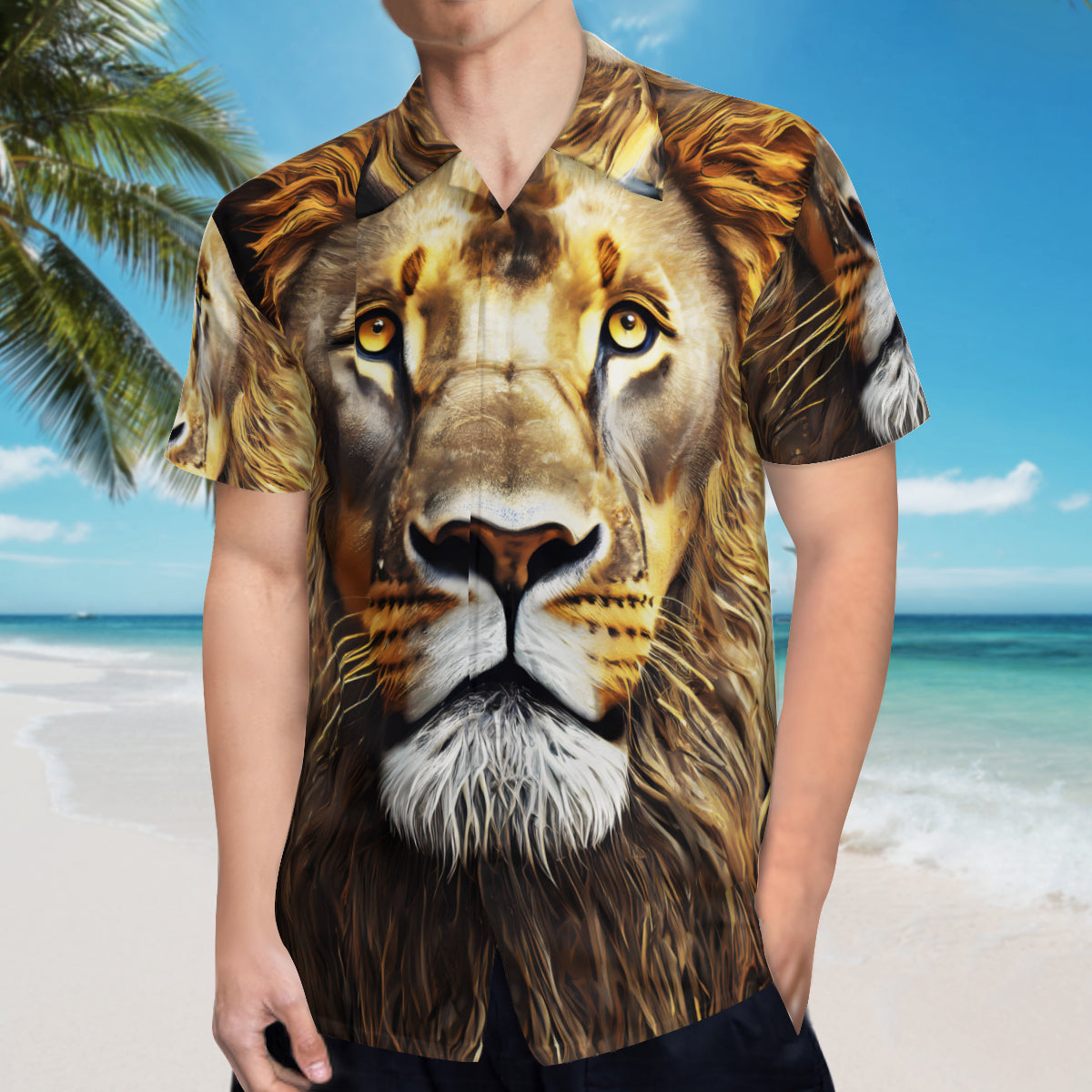 Lion Short Sleeves Men's Shirt
