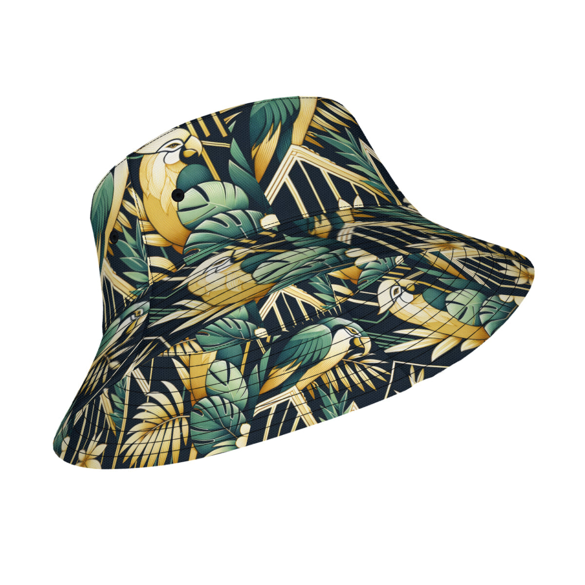 Tropical Parrots Double-Sided Unisex Polyester Bucket Hat