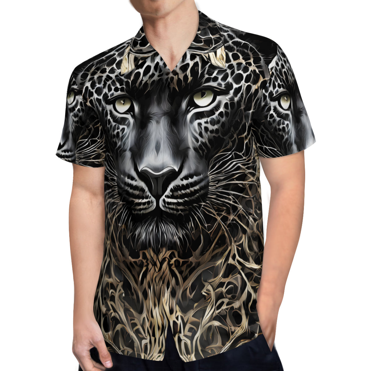 Leopard Short Sleeves Men's Shirt