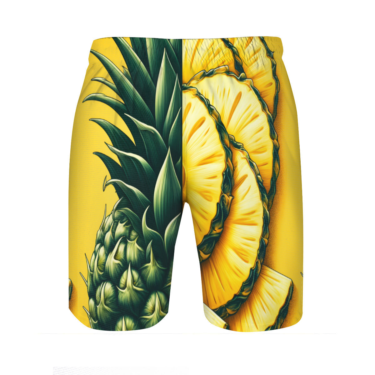 Pineapple Slices Men's Beach Shorts (Not Mesh Lined) | Polyester