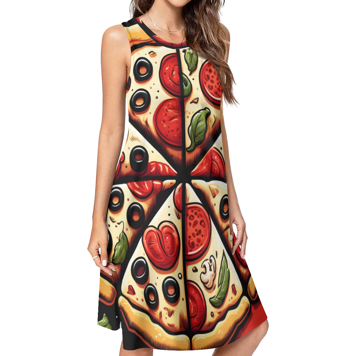 Pizza Slices Women's Casual Dress | Polyester