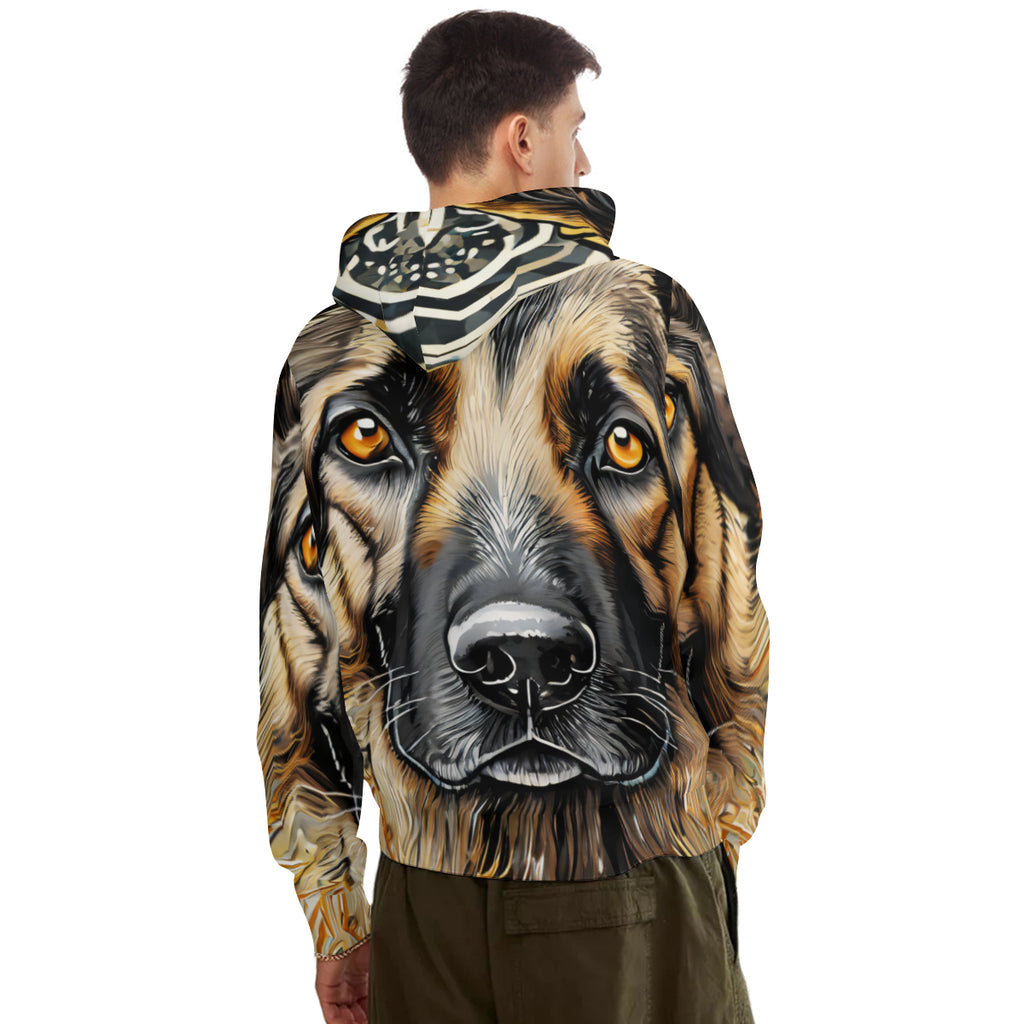 German Shepherd Dog Men's Adult Hoodie Set (Double-Layer Hood) | Health Fabric