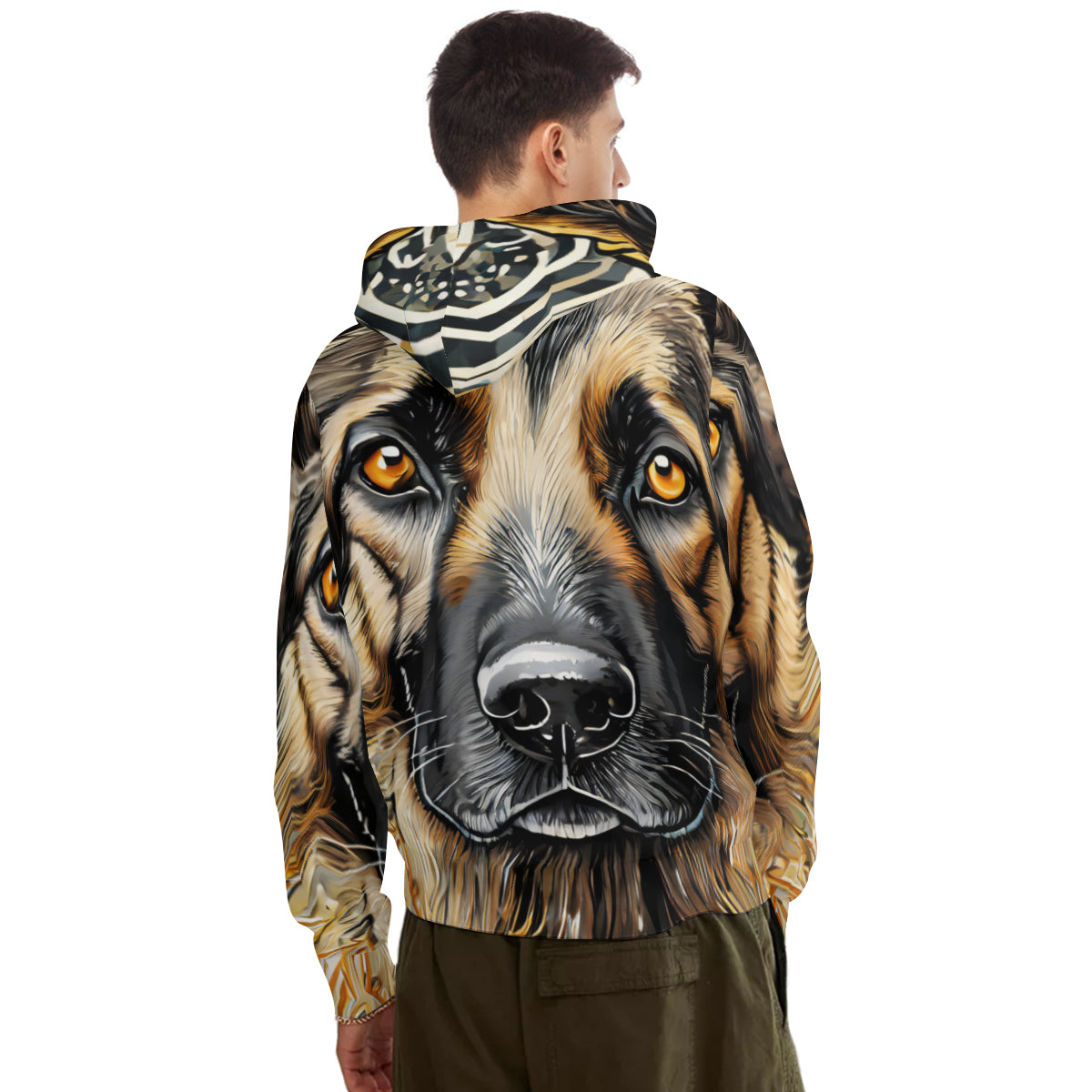German Shepherd Dog Men's Adult Hoodie Set (Double-Layer Hood) | Health Fabric