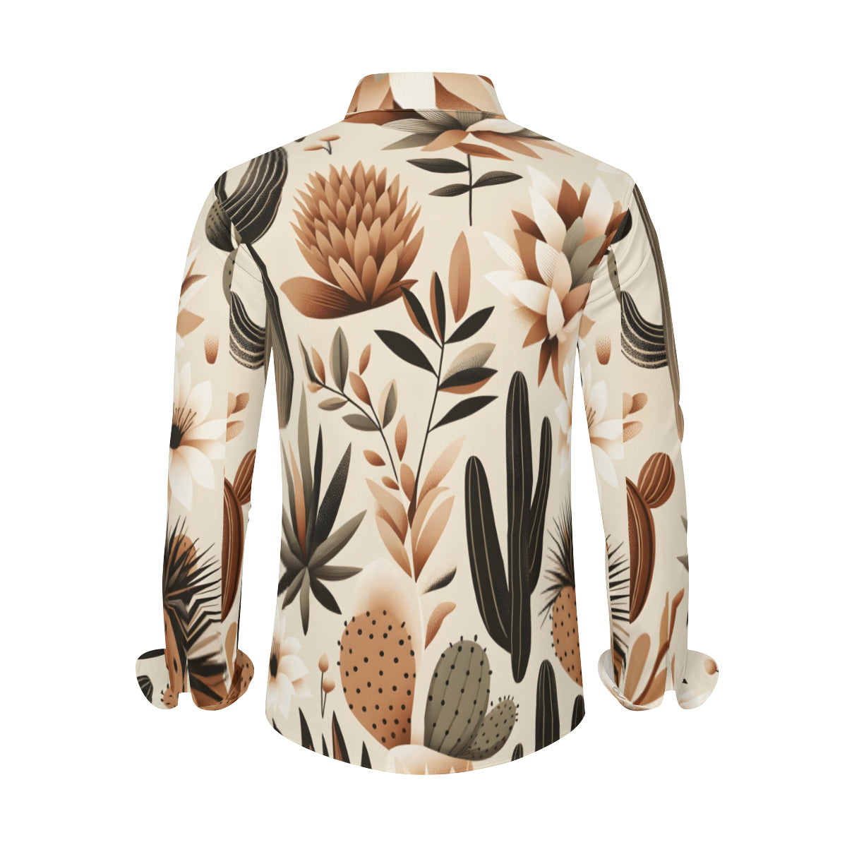 Minimalistic Floral Long Sleeves Men's Shirt
