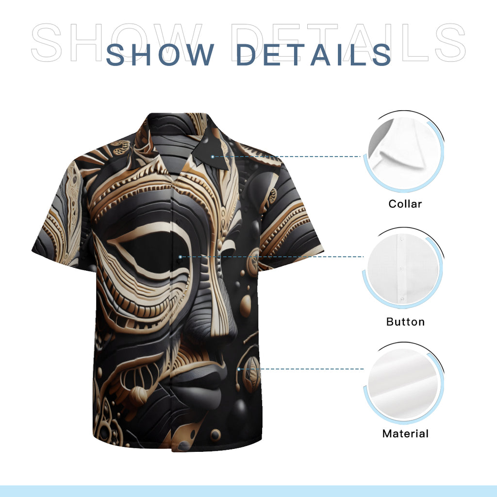 African Mask Art Short Sleeves Men's Shirt