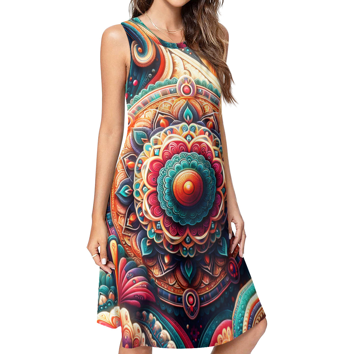 Abstract Women's Casual Dress | Polyester