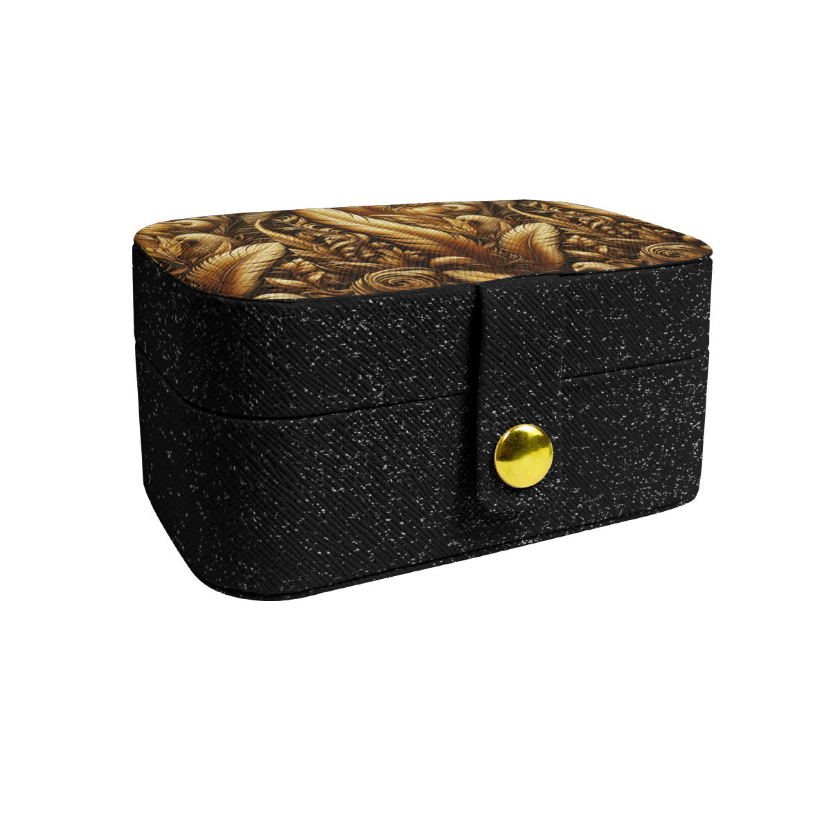 Golden Feathers Elegant Personalized Portable Jewelry Box