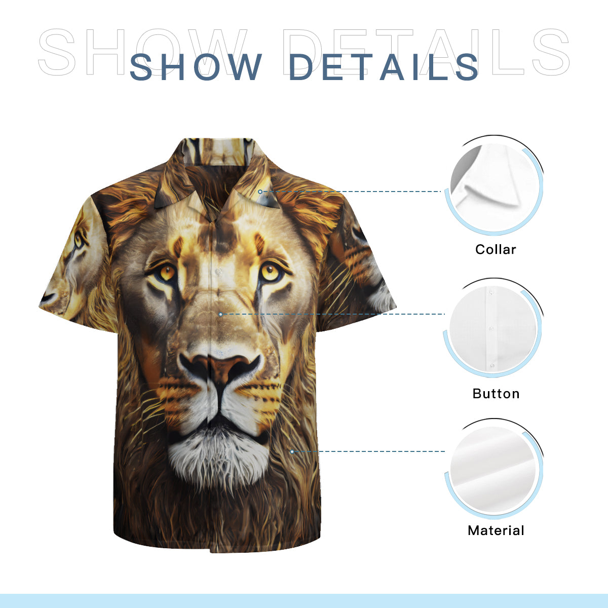 Lion Short Sleeves Men's Shirt