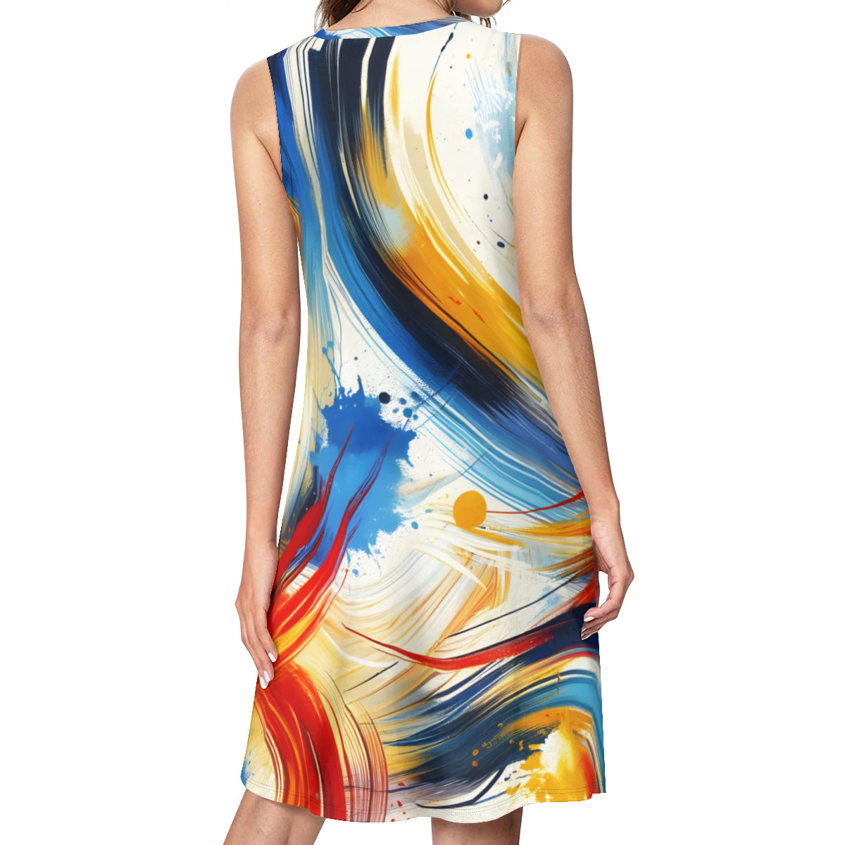 Brush Stroke Women's Casual Dress | Polyester