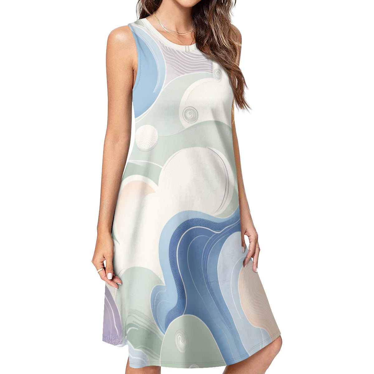 Abstract Minimal Women's Casual Dress | Polyester