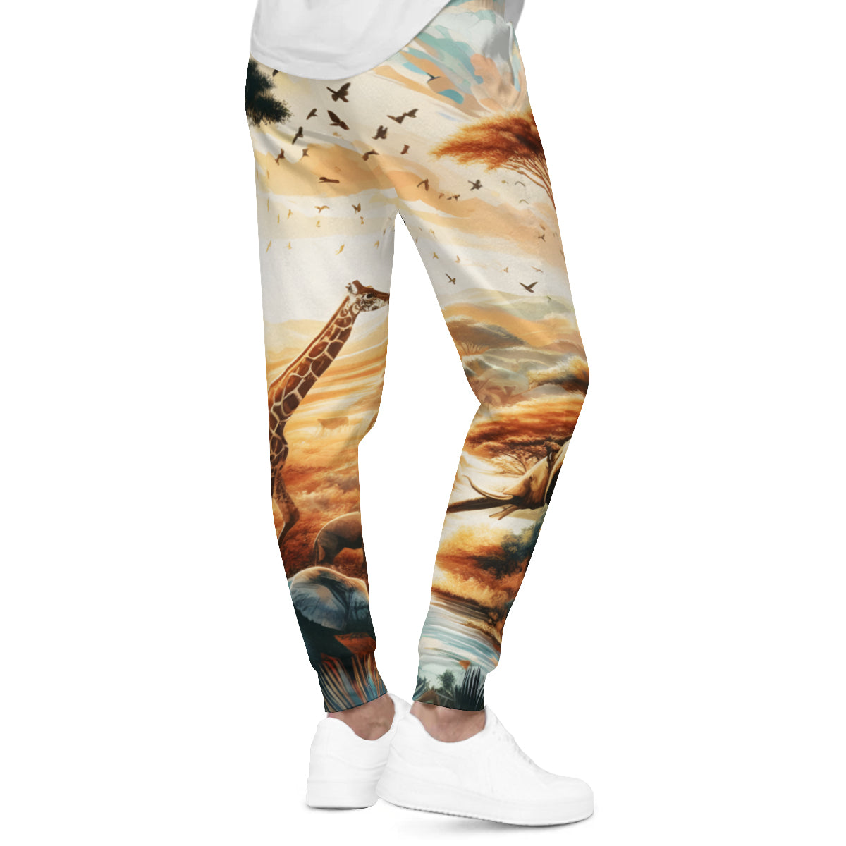 African Sunset Men's Adult Hoodie Set (Double-Layer Hood) | Health Fabric