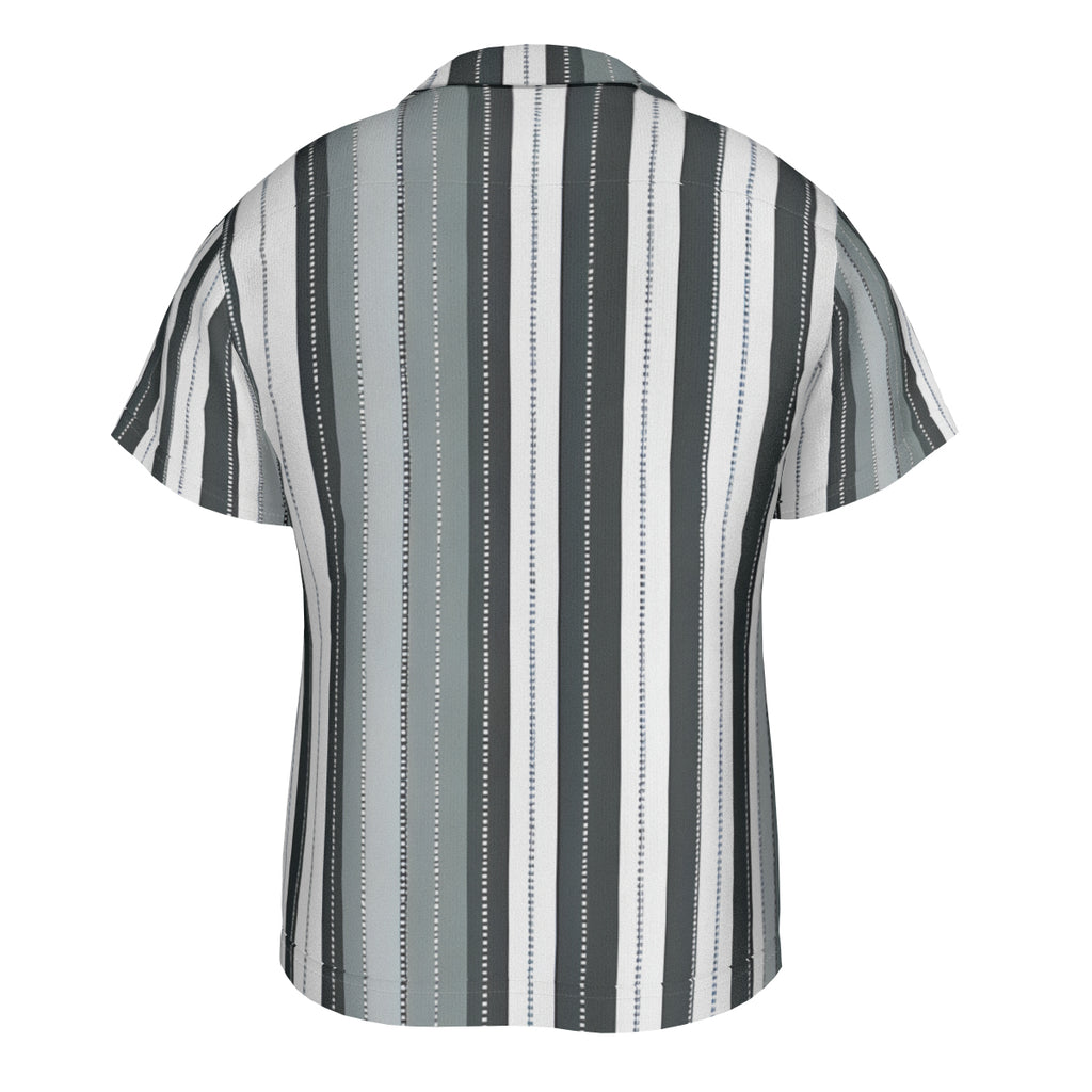 Abstract Stripes Short Sleeves Men's Shirt