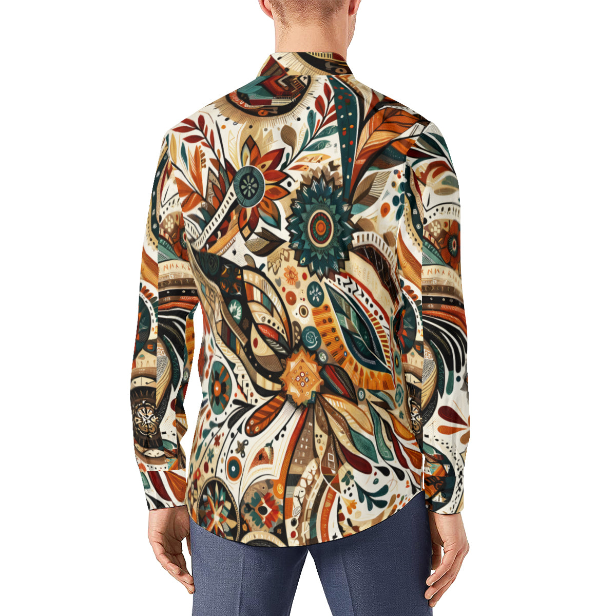 Abstract Design Long Sleeves Men's Shirt