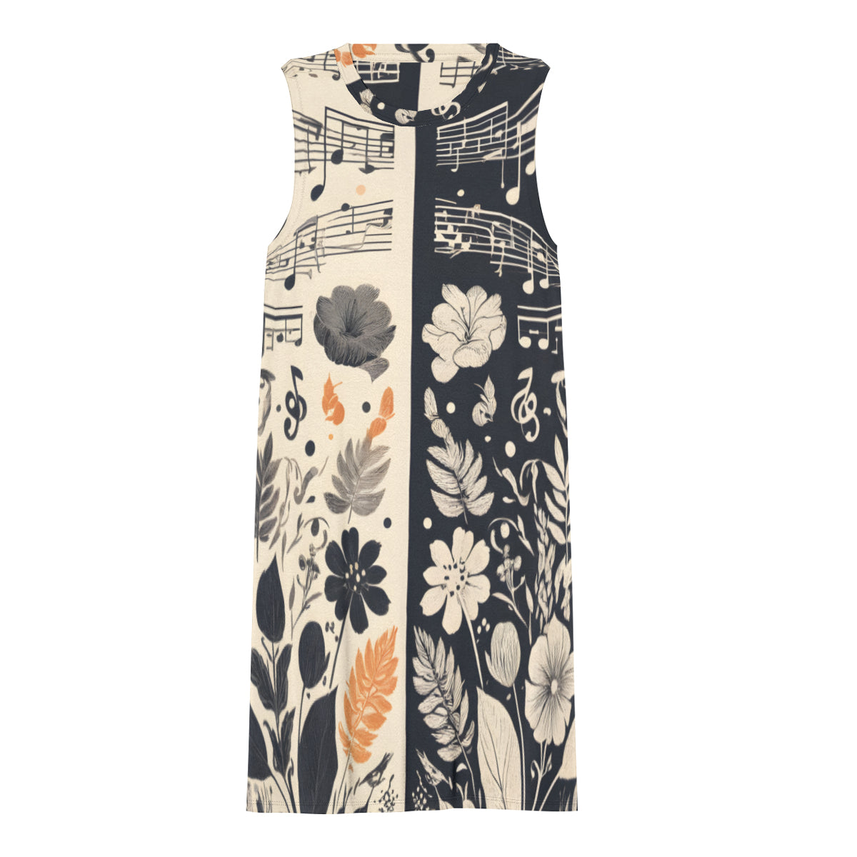 Music Floral Women's Casual Dress | Polyester