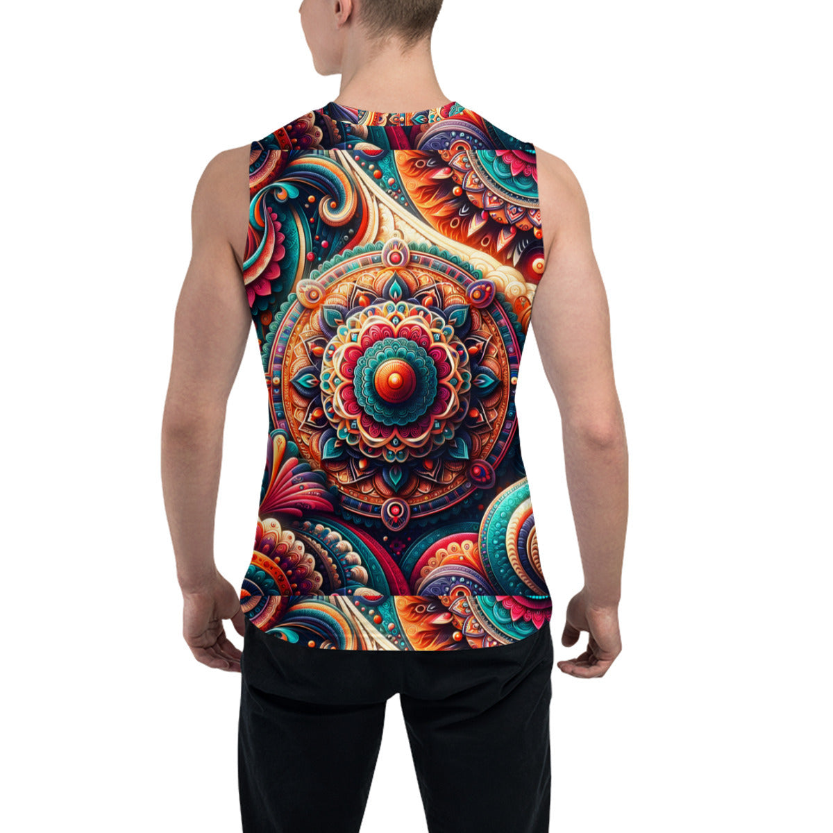 Abstract Bohemian Men's Sleeveless Vest｜Polyester
