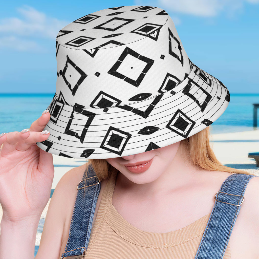 Black And White Double-Sided Unisex Polyester Bucket Hat