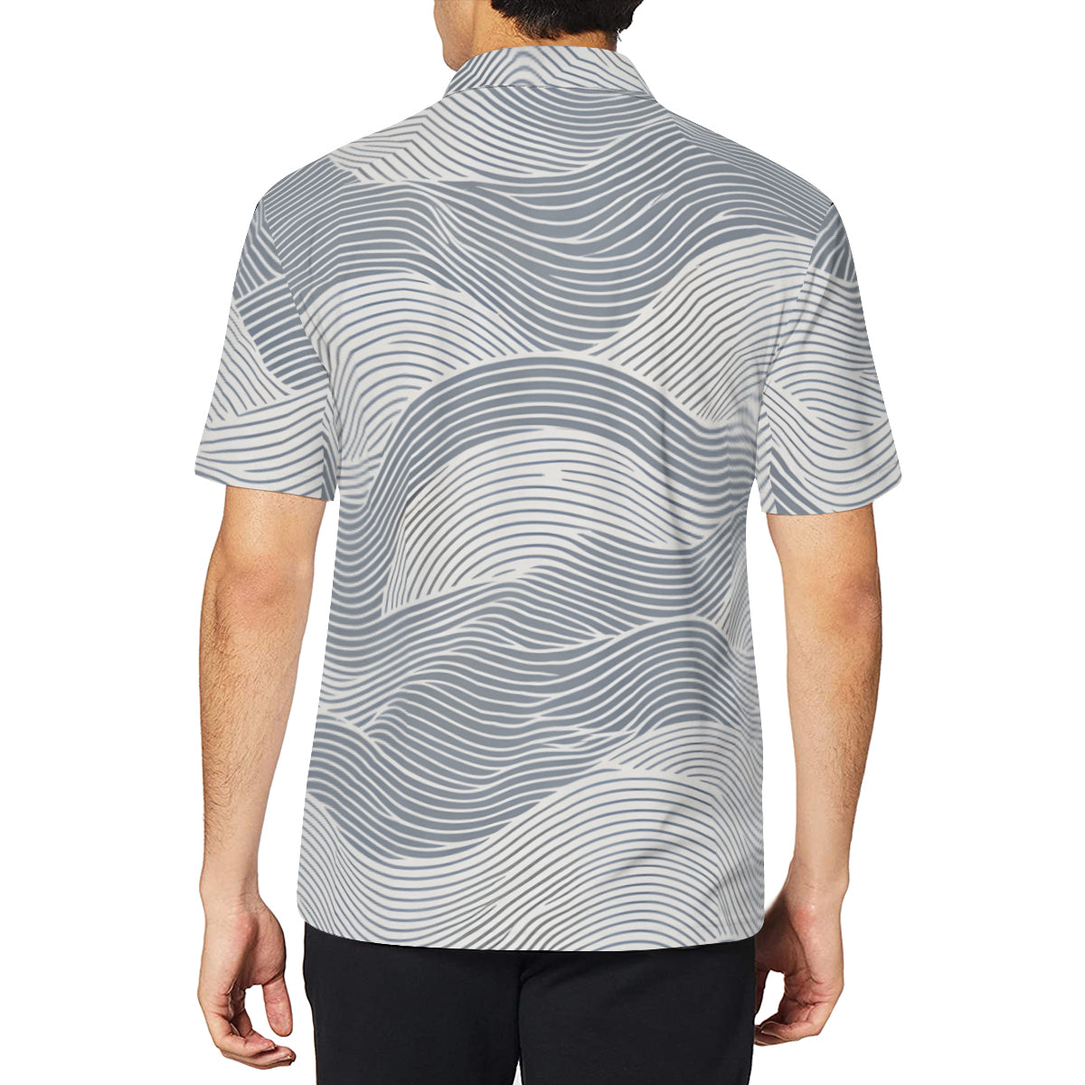 Minimalistic Geometric Men's Premium European Size POLO Shirt | 95% Polyester+5% Spandex