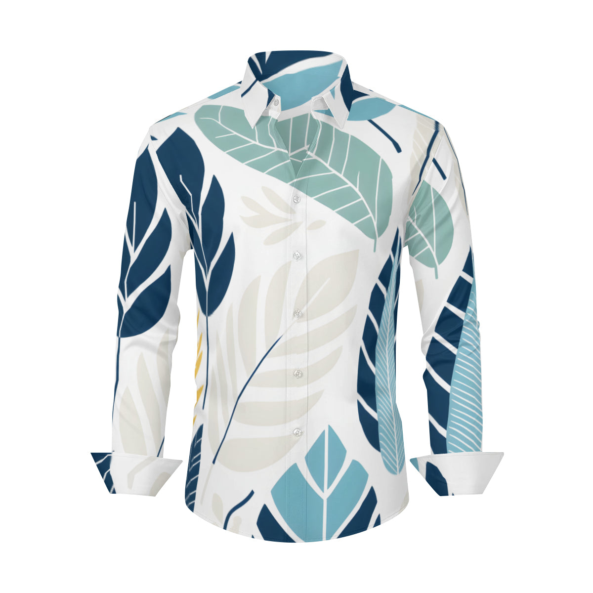 Floral Men's Classic Long-Sleeved Shirt | Polyester