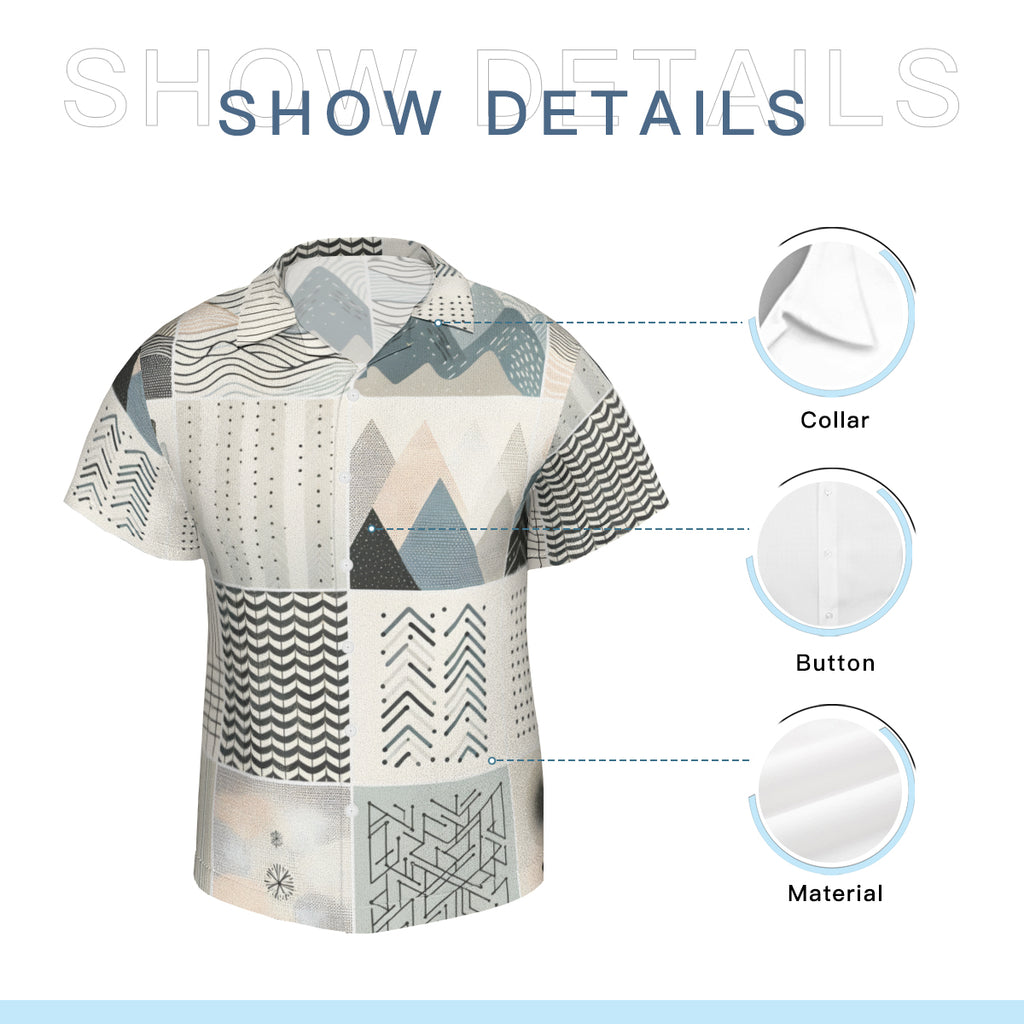 Minimalistic Floral Short Sleeves Men's Shirt