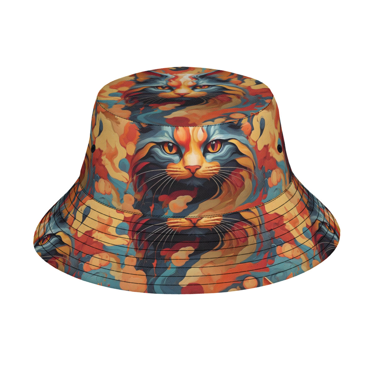 Cat Lovers Double-Sided Unisex Polyester Bucket Hat