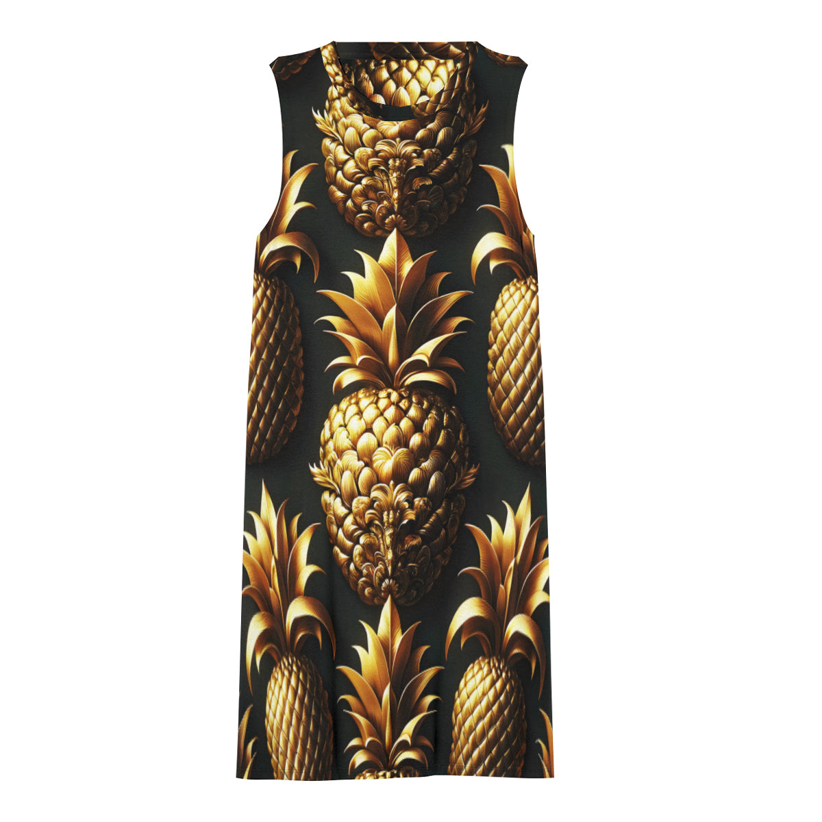 Golden Pineapple Women's Casual Dress | Polyester