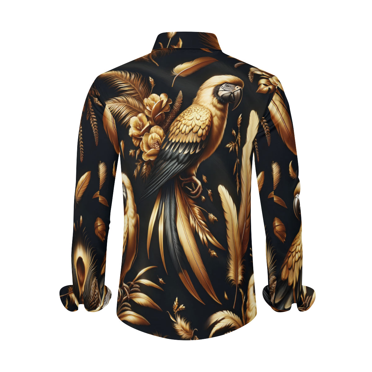Golden Feathers Men's Classic Long-Sleeved Shirt | Polyester