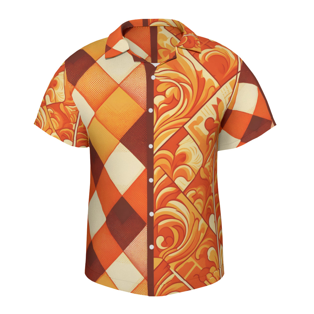 Orange Short Sleeves Men's Shirt