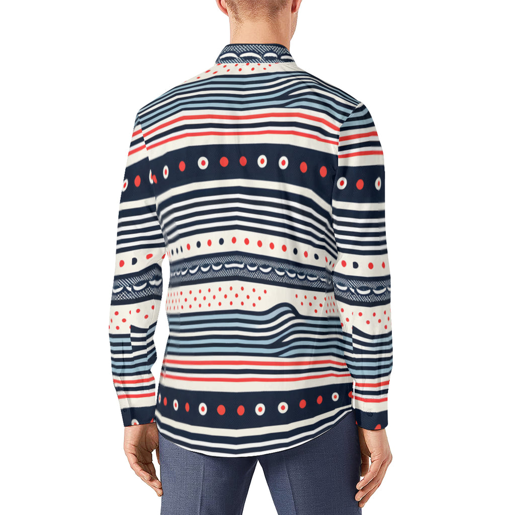 Stripes Design Long Sleeves Men's Shirt