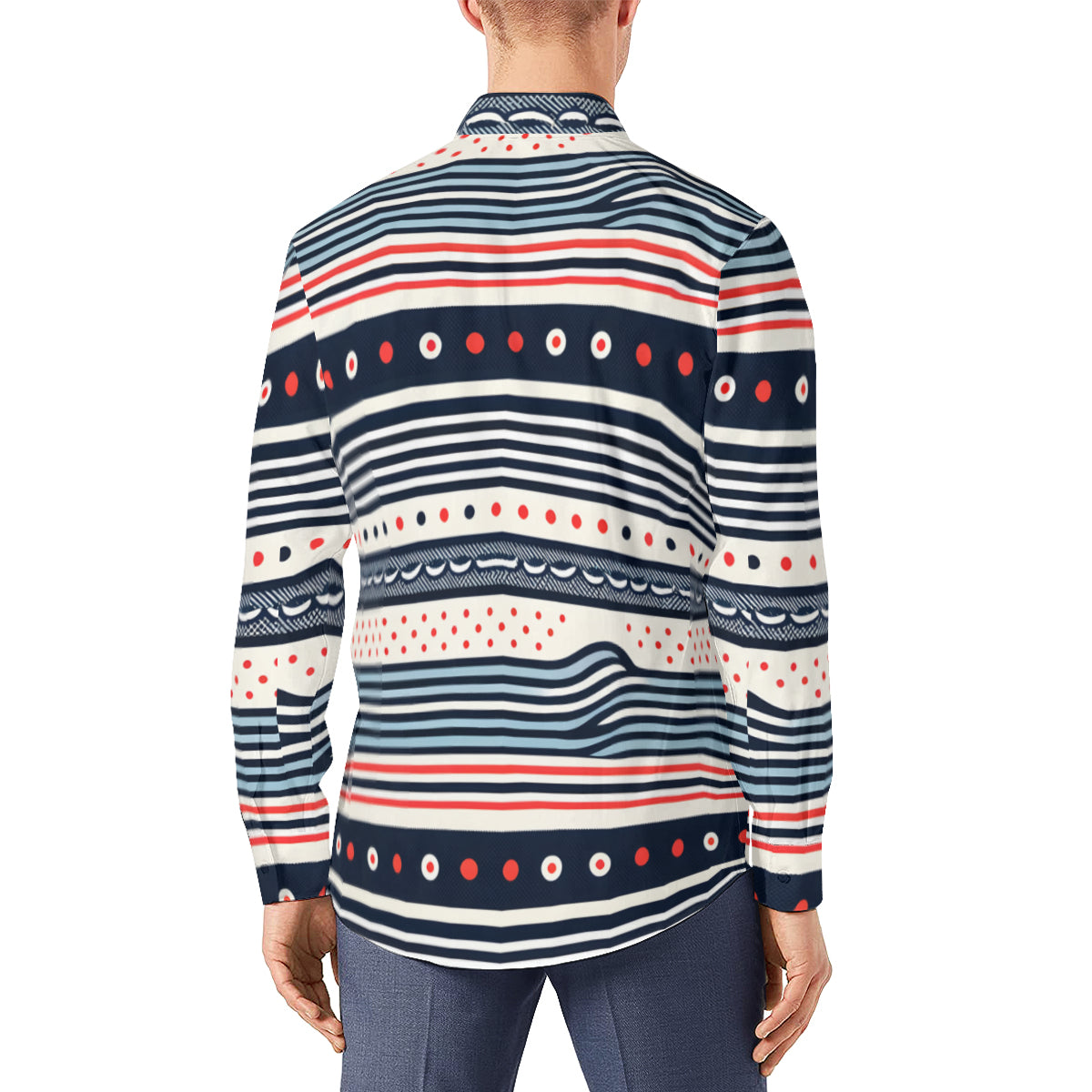 Stripes Design Long Sleeves Men's Shirt