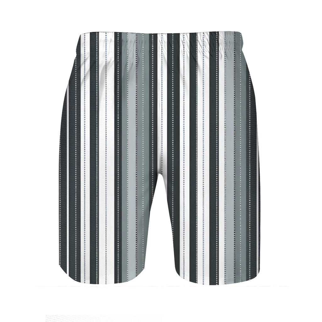 Minimal Stripes Men's Beach Shorts (Not Mesh Lined) | Polyester