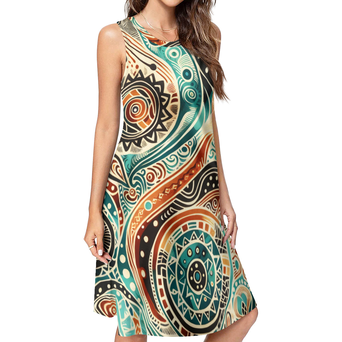 Abstract Women's Casual Dress | Polyester
