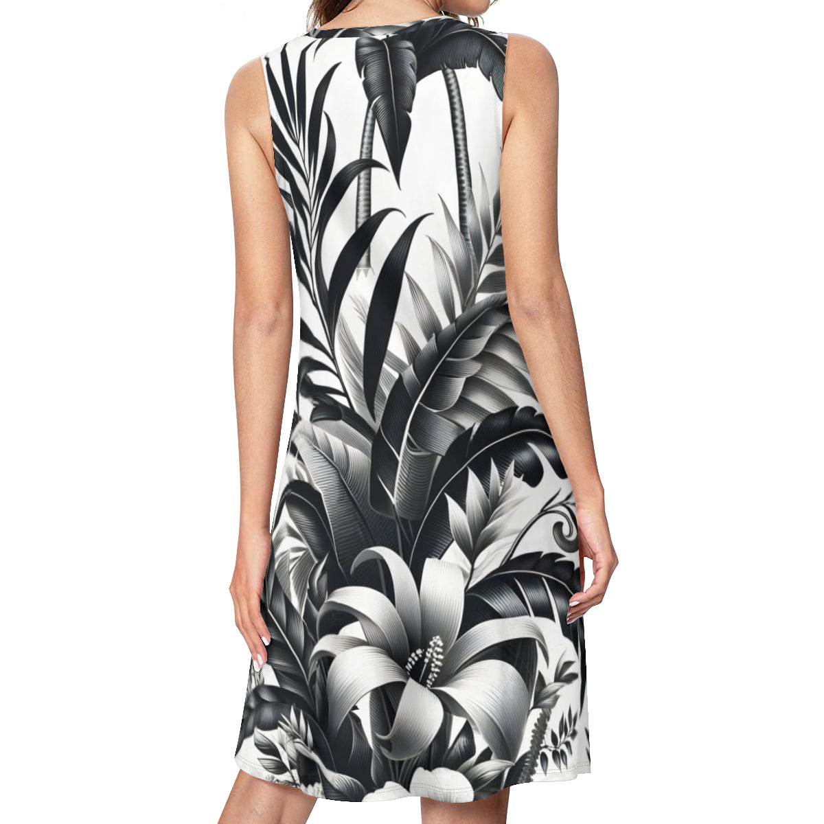 Black And White Design Women's Casual Dress | Polyester