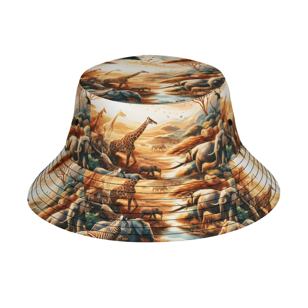 African Animals Double-Sided Unisex Polyester Bucket Hat