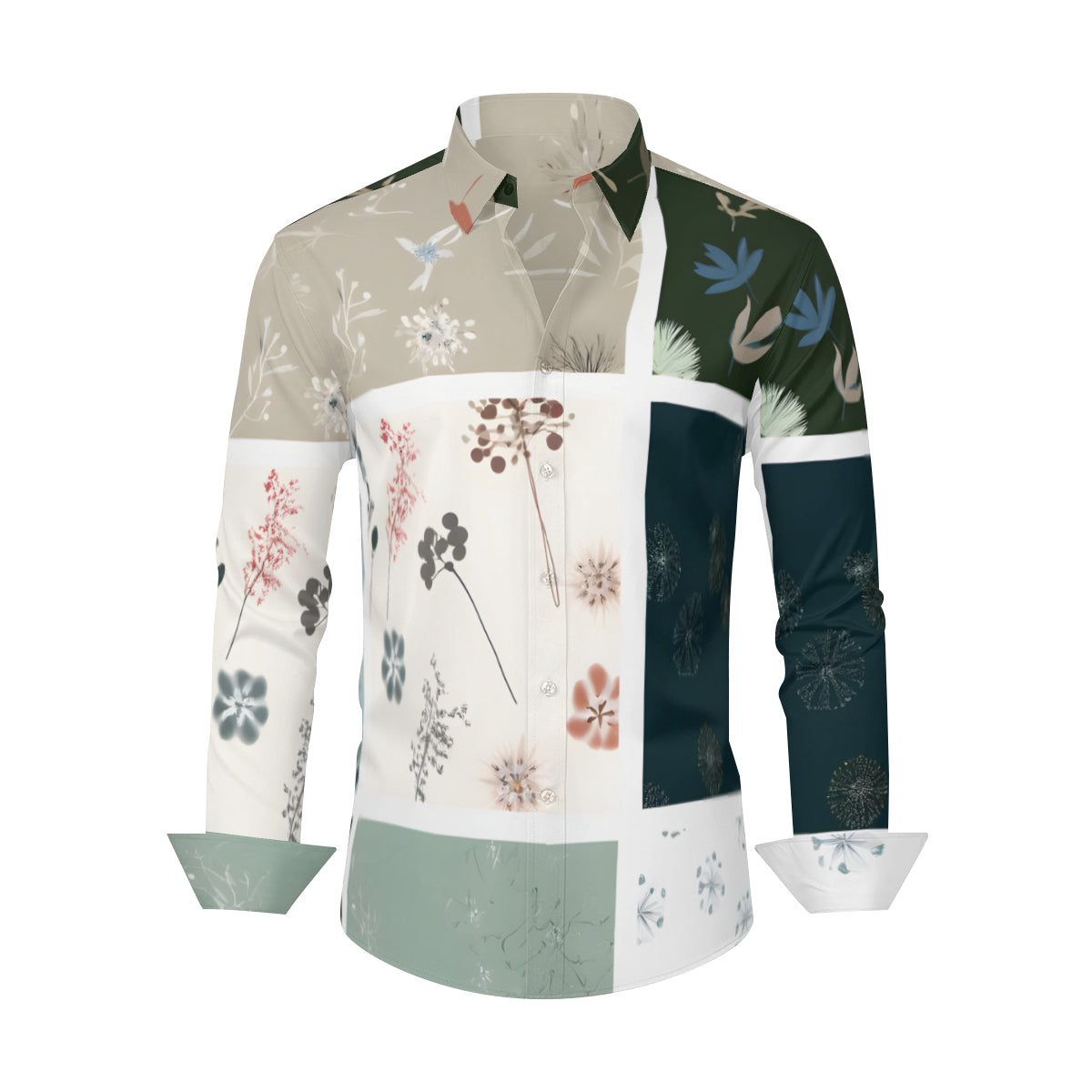 Minimalistic Geometric Long Sleeves Men's Shirt