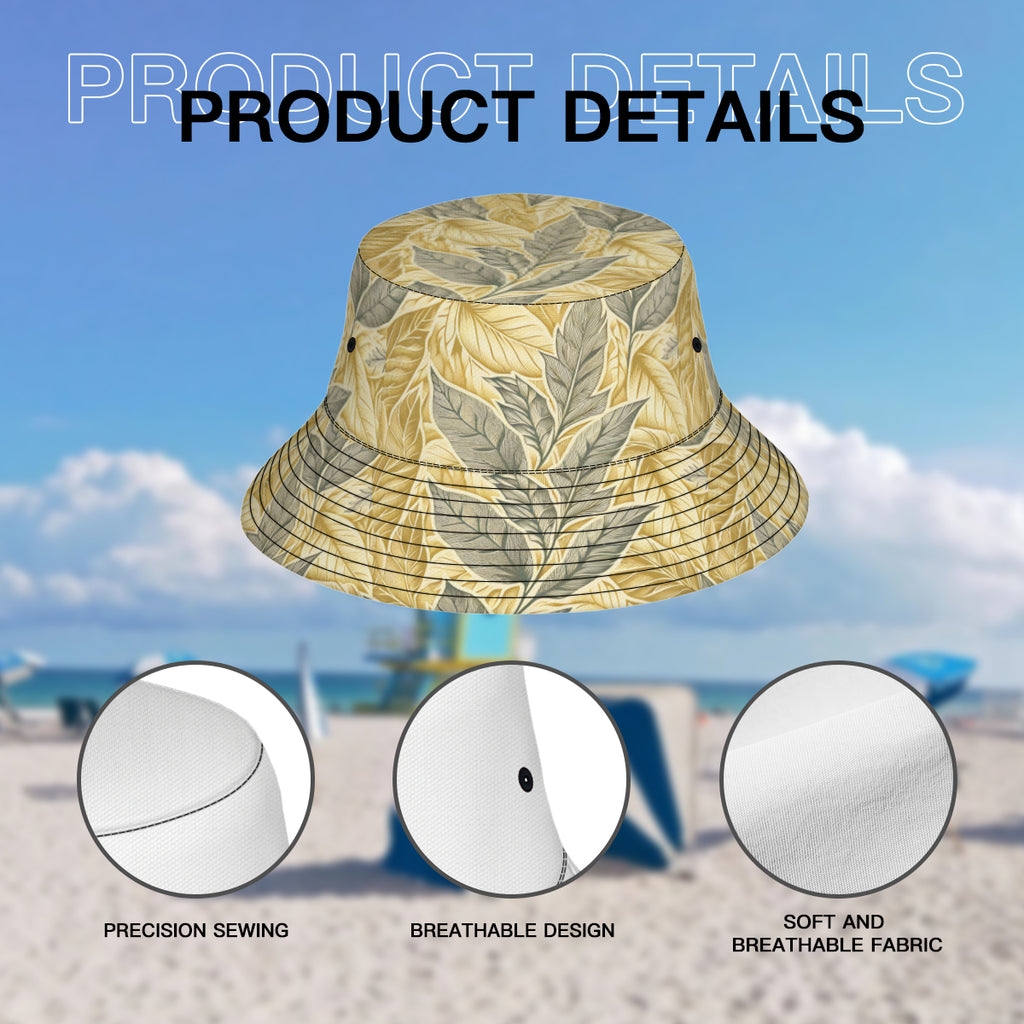 Golden Leaves Double-Sided Unisex Polyester Bucket Hat
