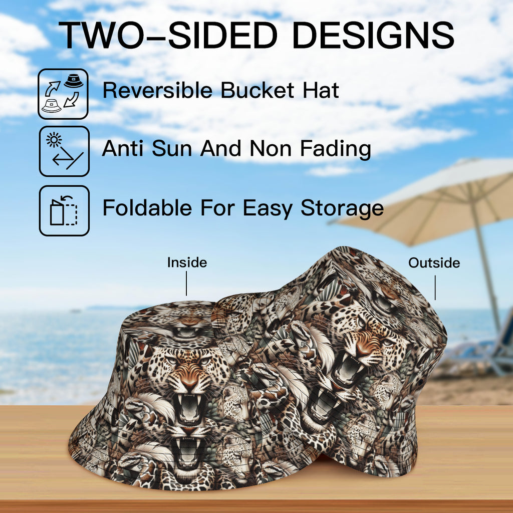 Tiger Double-Sided Unisex Polyester Bucket Hat