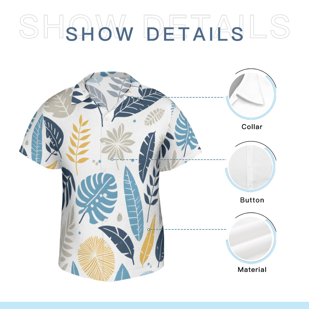 Tropical Leaf Short Sleeves Men's Shirt