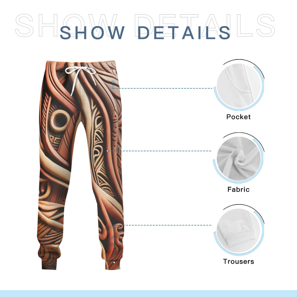 Terracota Scuplture Men's Adult Hoodie Set (Double-Layer Hood) | Health Fabric