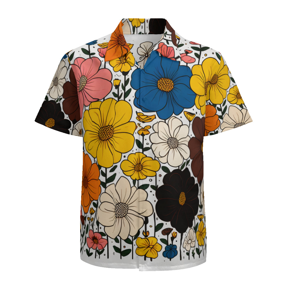 Metallic Leaf Art  Short Sleeves Men's Shirt