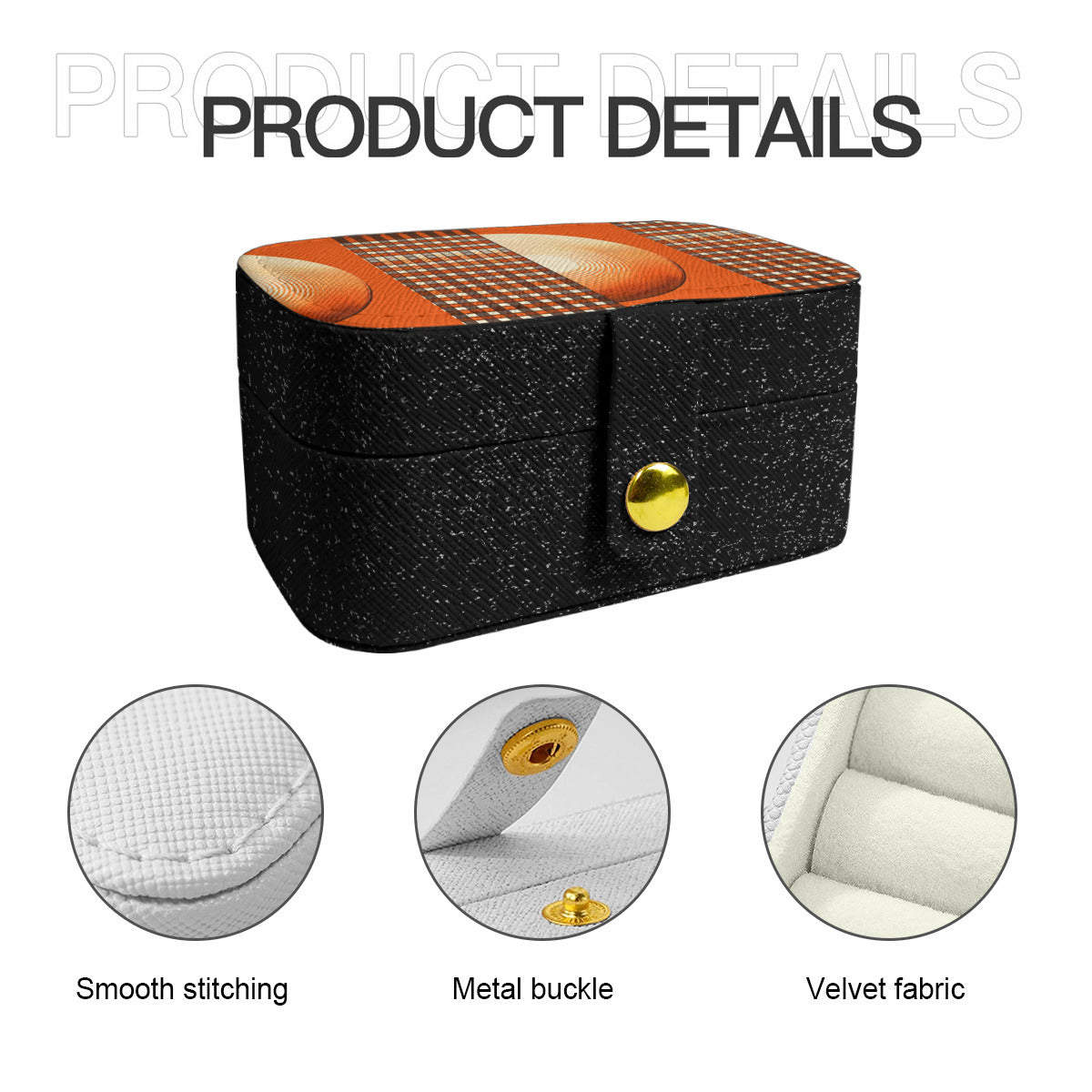 Orange Style Personalized Portable Jewelry Box