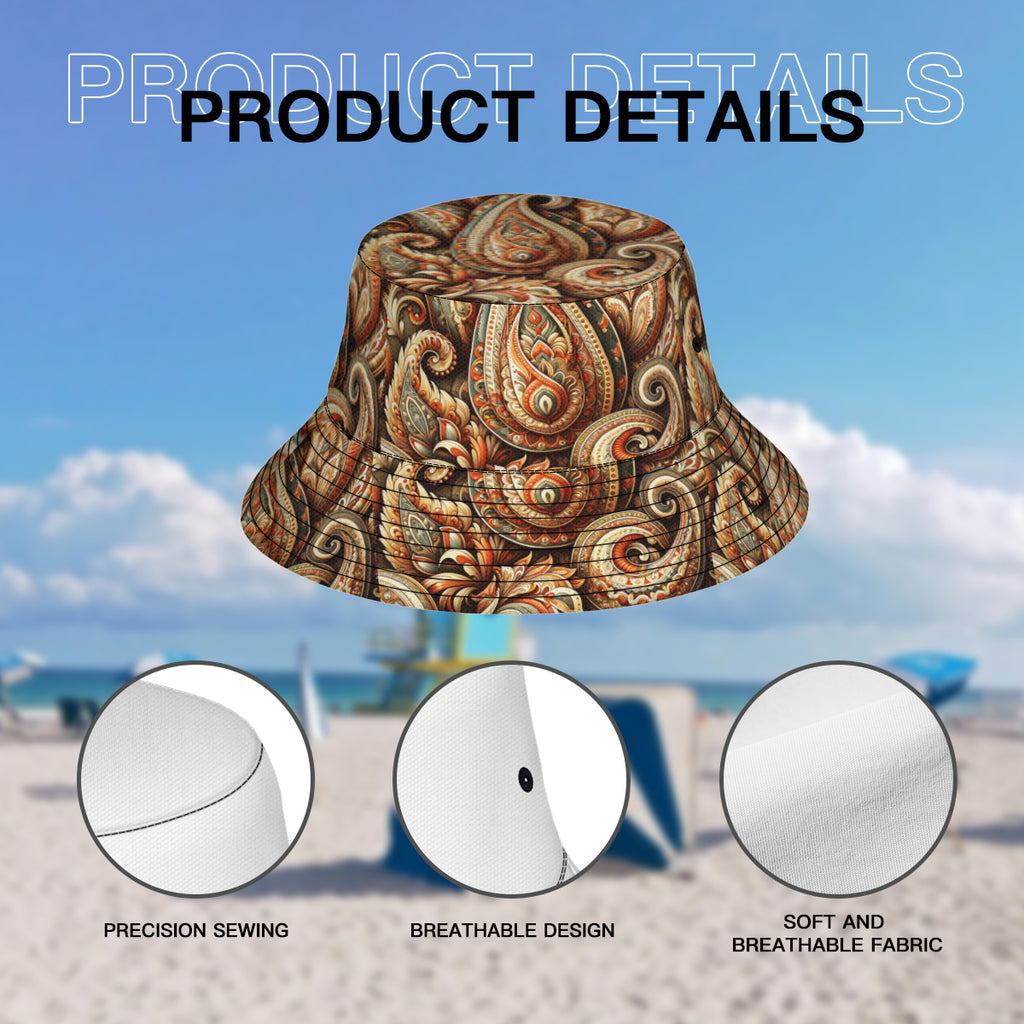 Bohemian Double-Sided Unisex Polyester Bucket Hat
