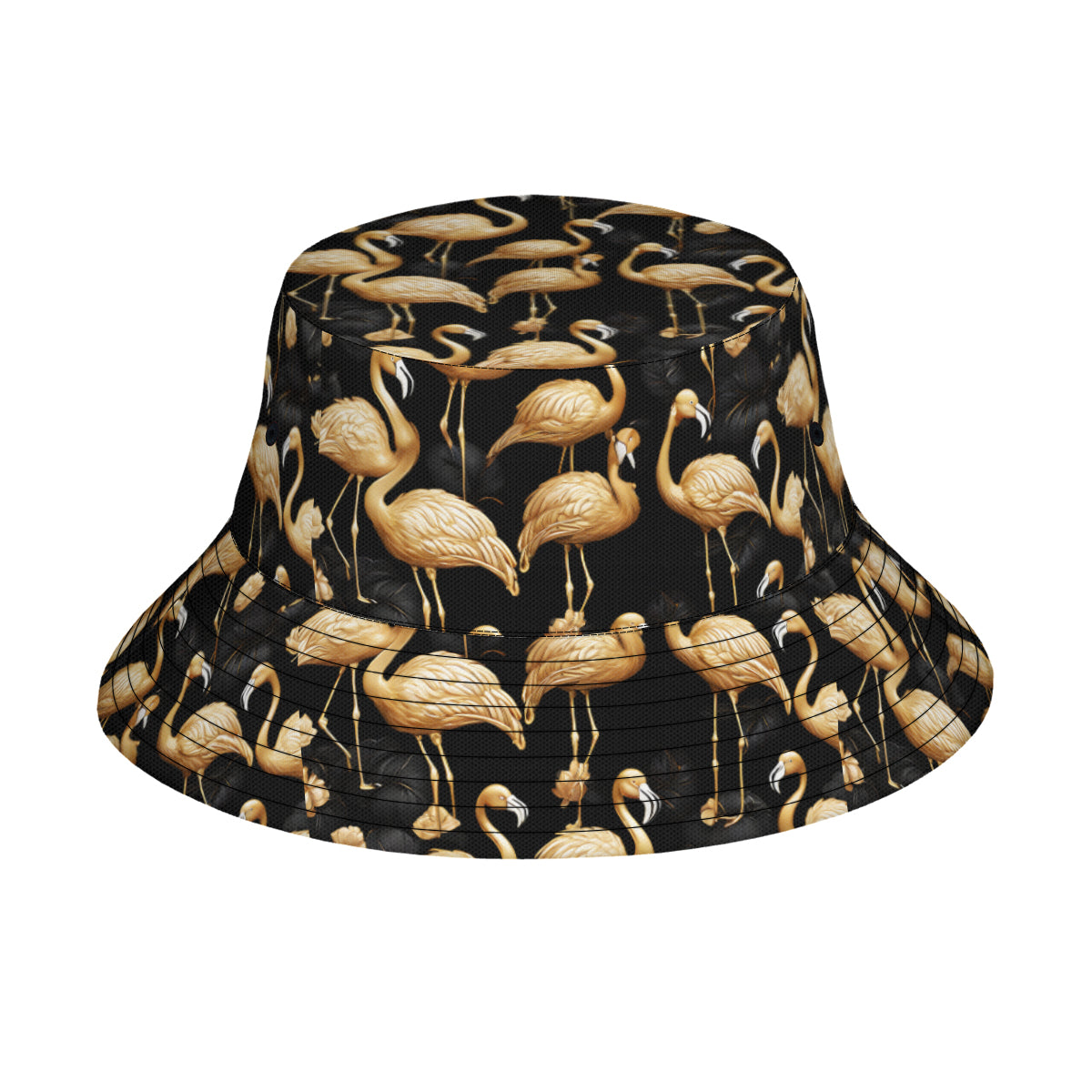 Pink Flamingo Double-Sided Unisex Polyester Bucket Hat