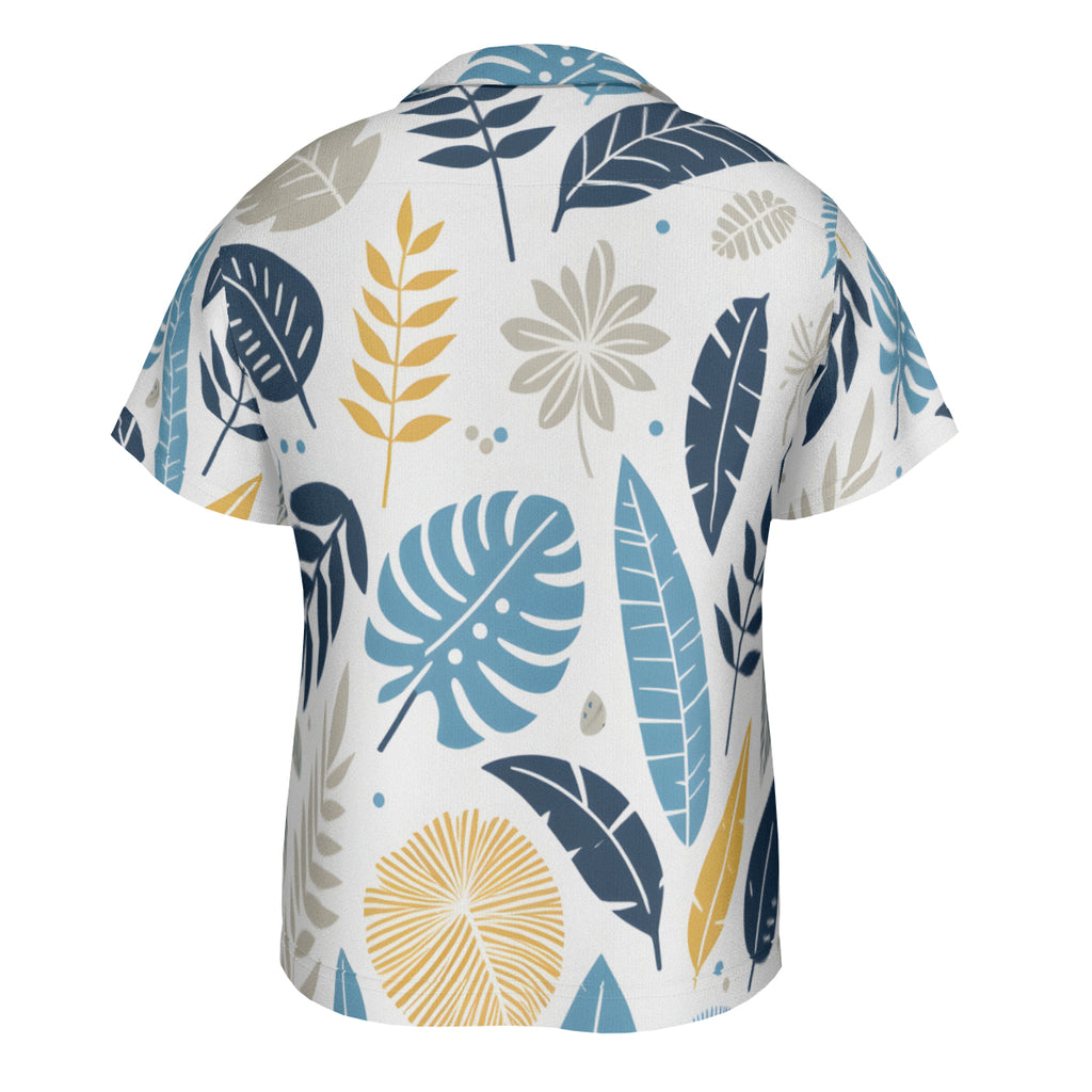 Tropical Leaf Short Sleeves Men's Shirt