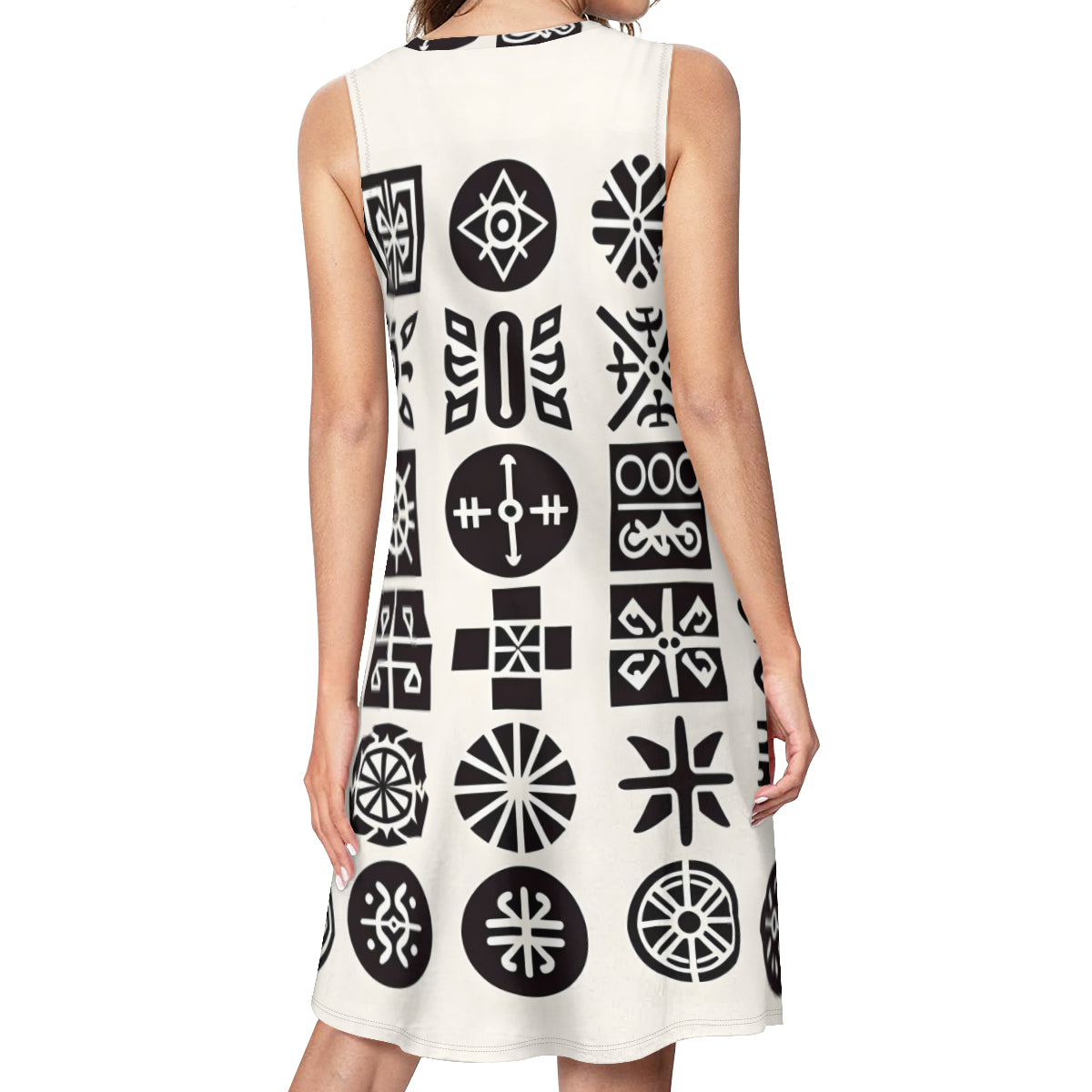 African Motifs Women's Casual Dress | Polyester