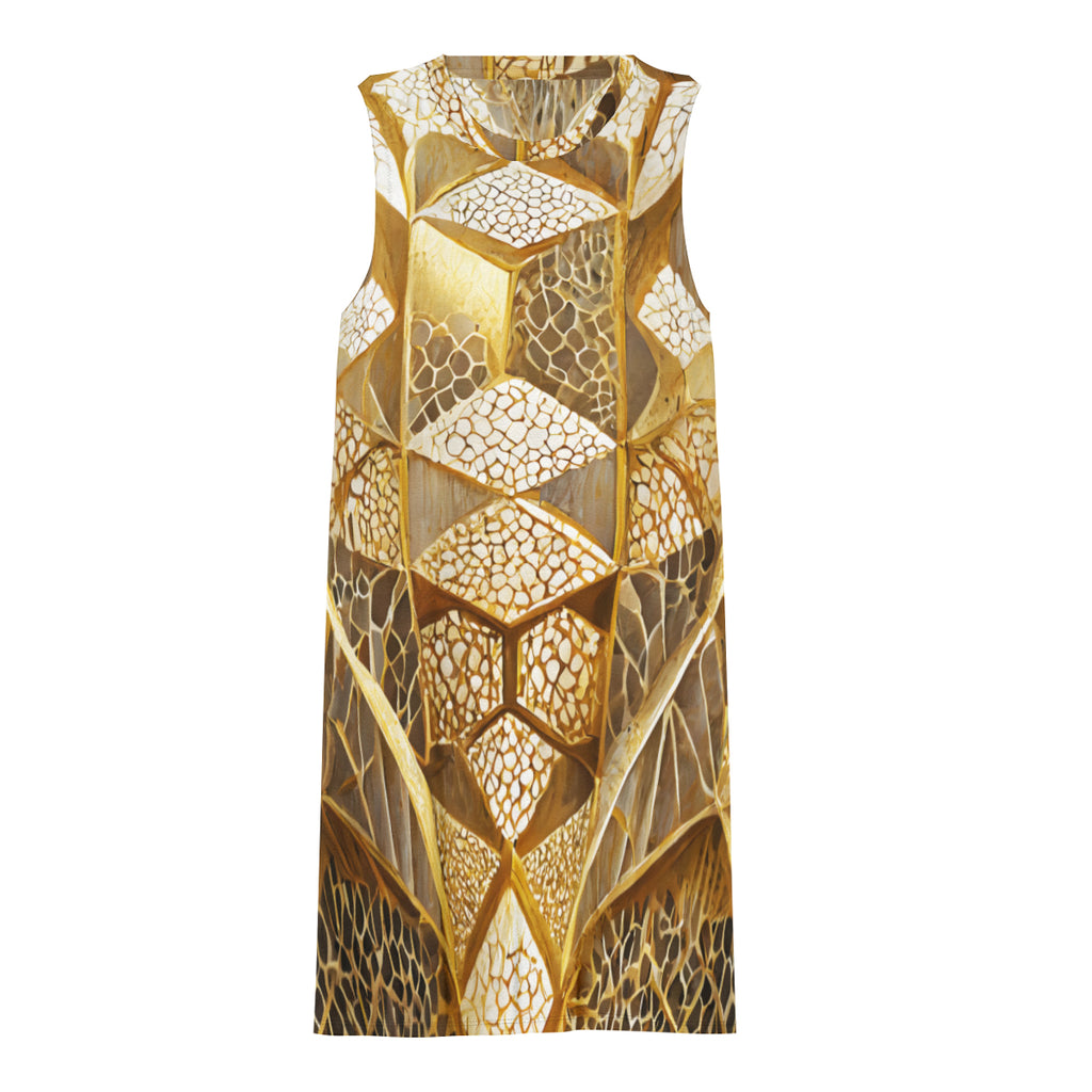 Golden Archtectural Design Women's Casual Dress | Polyester
