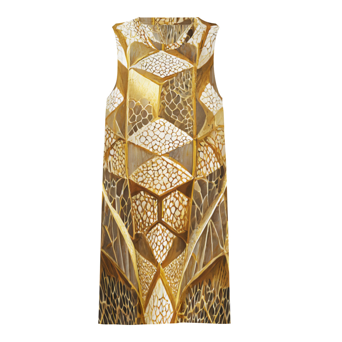 Golden Archtectural Design Women's Casual Dress | Polyester