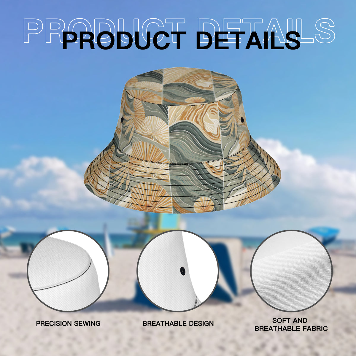 Minimalistic Tropical Double-Sided Unisex Polyester Bucket Hat
